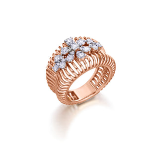 Anillo oro rosa y diamantes