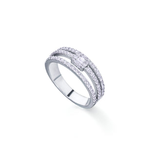 Anillo Oro Blanco y Diamantes