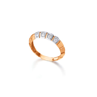 Anillo oro rosa y diamantes