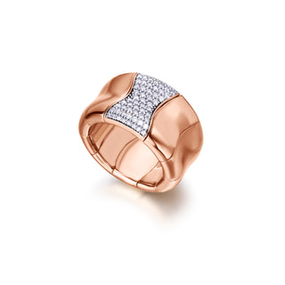 Anillo oro rosa y diamantes