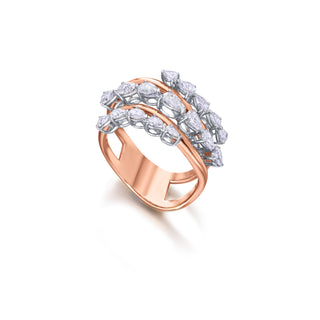 Anillo oro rosa y diamantes